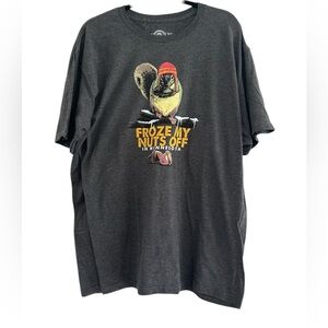 The Duck Company "Froze My Nuts Off" Minnesota Squirrel Graphic T-Shirt Gray XL